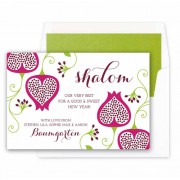 Jewish New Year Cards, Shalom Floral, Checkerboard